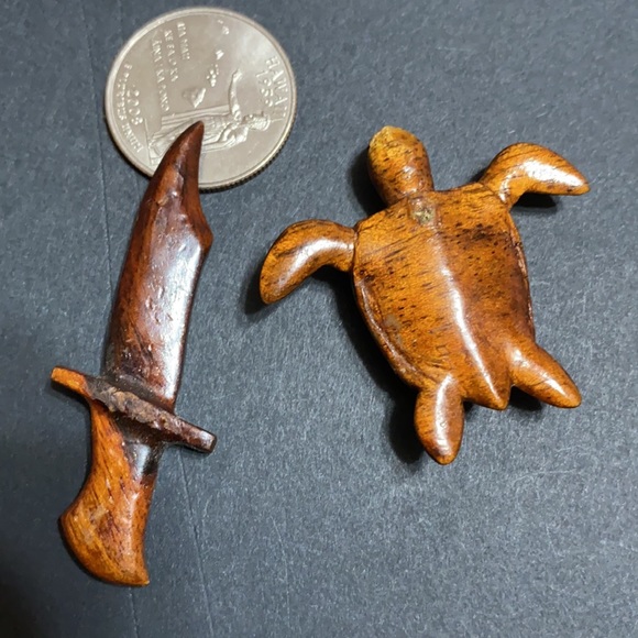 🖤C.60-70s💕KOA WOOD pendant lot - Picture 9 of 11